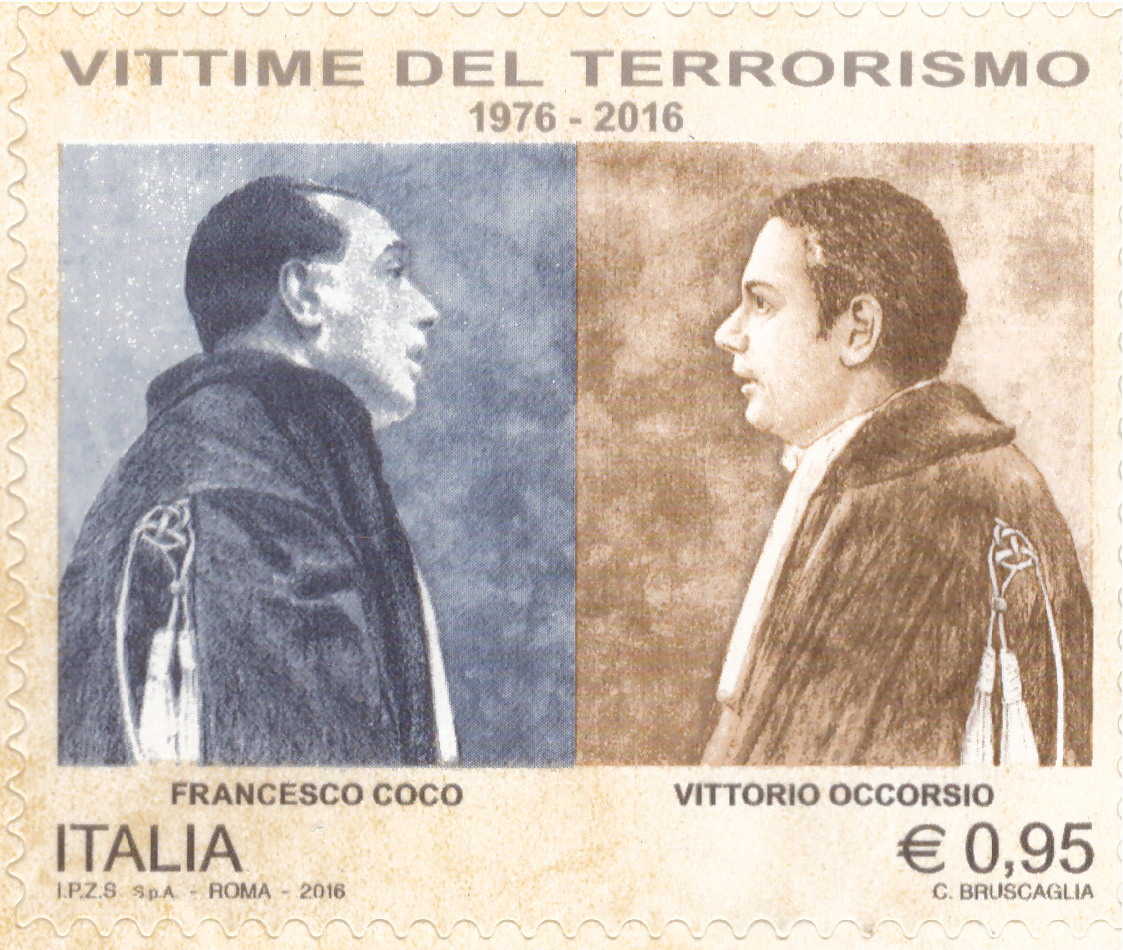 Italian postal stamp honoring Magistrate Francesco Coco